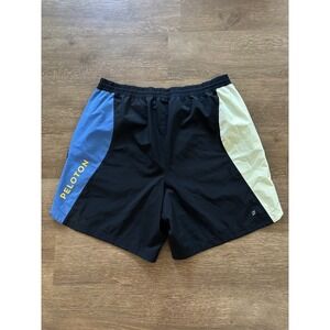 Peloton Shorts Mens Large Speed 7" Lined Velocity Shorts Blue / Yellow /‎ Black